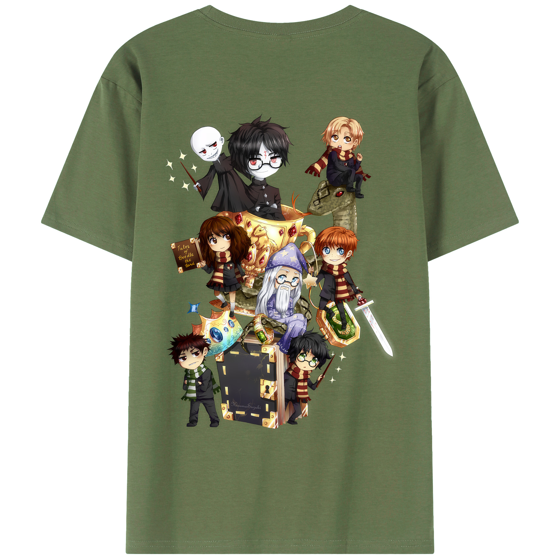 （画像用） Harry Potter ハリー・ポッターシリーズ 綿100％ メンズ半袖Tシャツ（バックプリント） 通気性